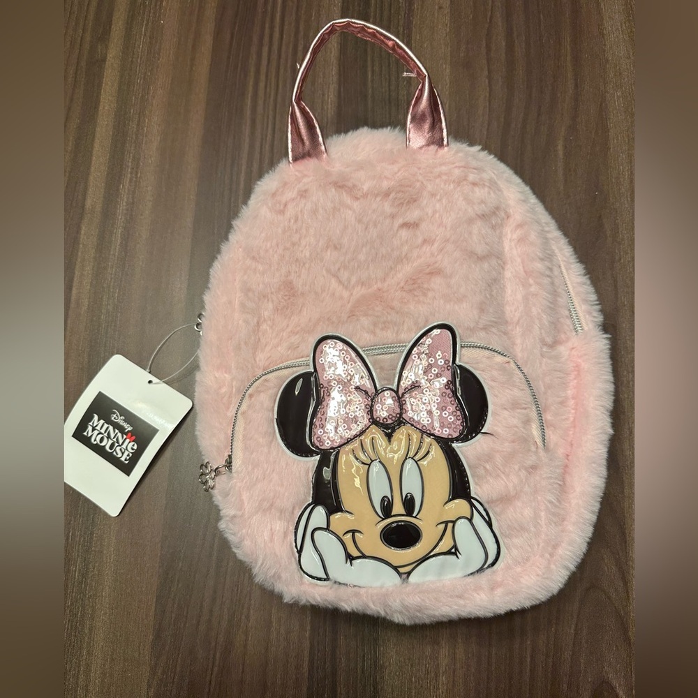 NWT Disney Minnie Mouse faux fur mini back pack - Picture 2 of 5